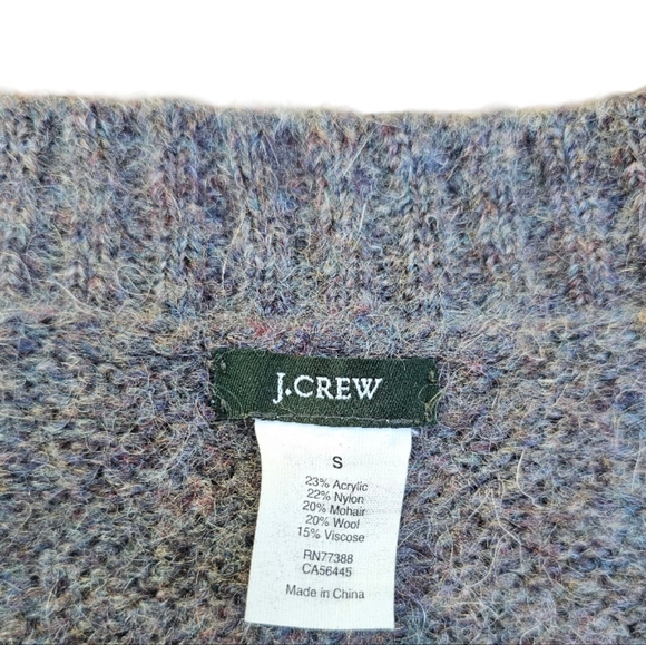 J. Crew Gray Short-Sleeved V-Neck Mohair and Wool Blend Sweater, Size S - Picture 5 of 5